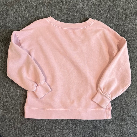 Madewell Purple V-Neck Cozy Puff Sleeve Sweatshirt Cotton French Terry XXS - Picture 7 of 8